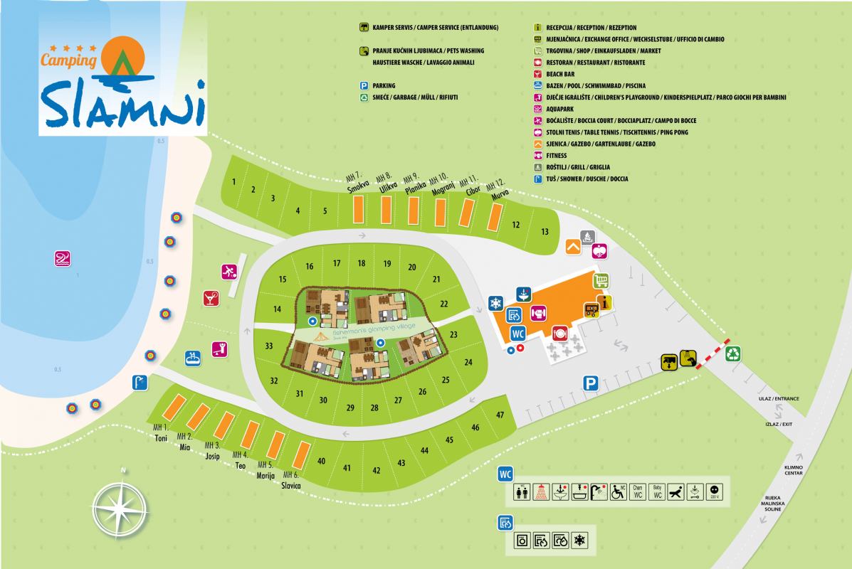 Karte vom Campingplatz - Campingplatz Slamni